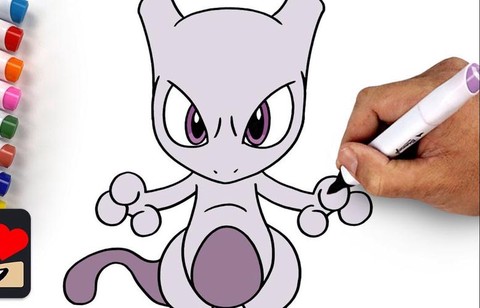 神奇宝贝超梦怎么画[图2]